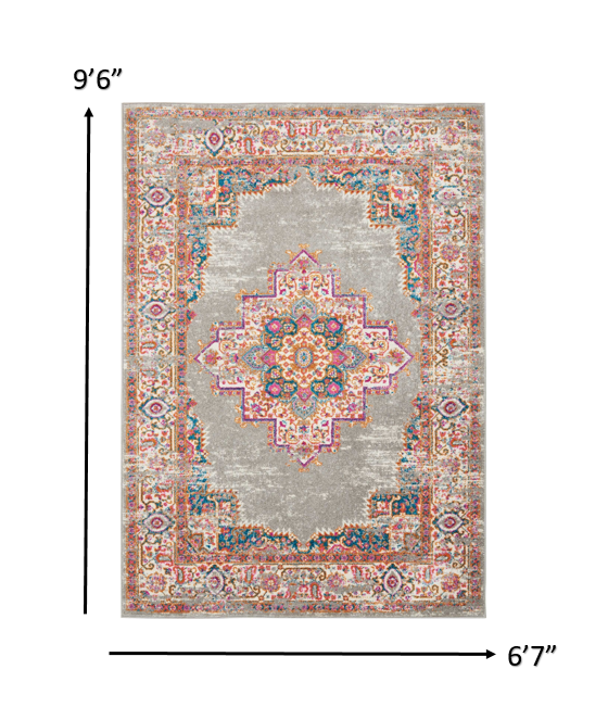 7' X 10' Gray Power Loom Area Rug