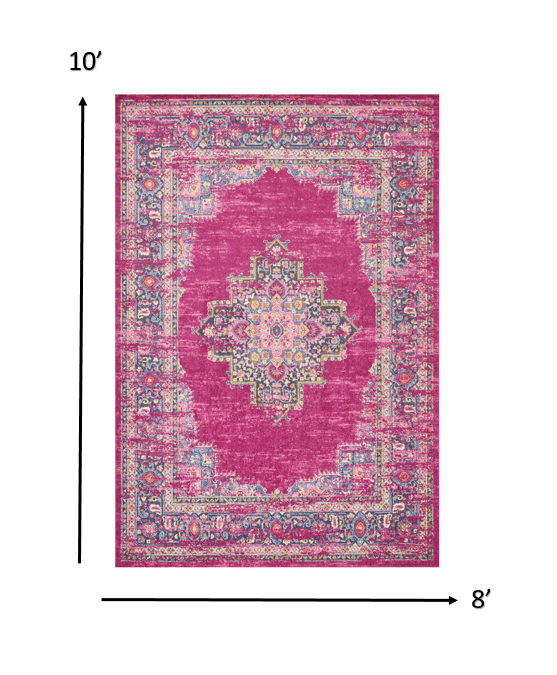 8' X 10' Fuchsia Power Loom Area Rug