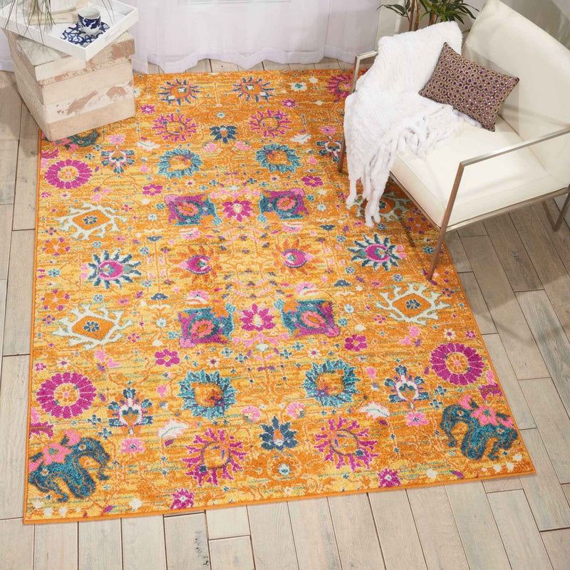 4' X 6' Sunset Floral Power Loom Area Rug