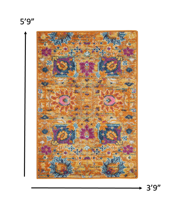 4' X 6' Sunset Floral Power Loom Area Rug