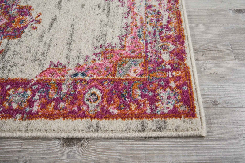 8' Fuchsia Power Loom Runner Rug