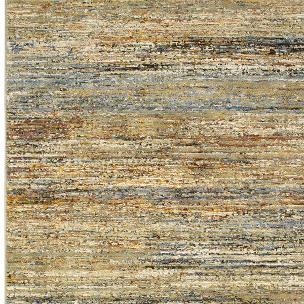 6'X9' Gold And Green Abstract Area Rug Default Title