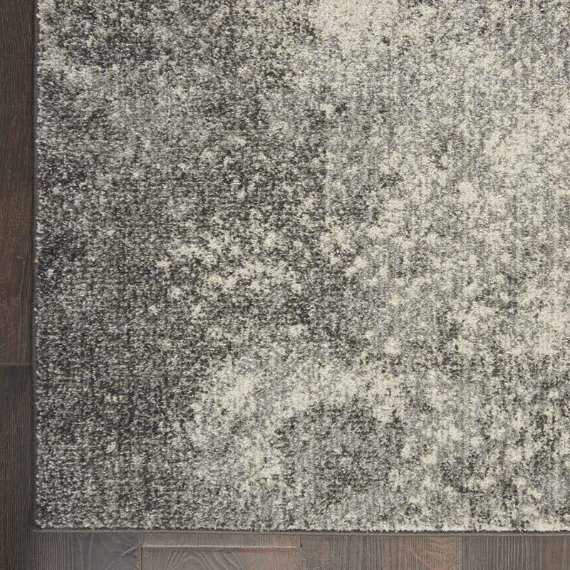 2' X 3' Gray And Ivory Abstract Power Loom Area Rug