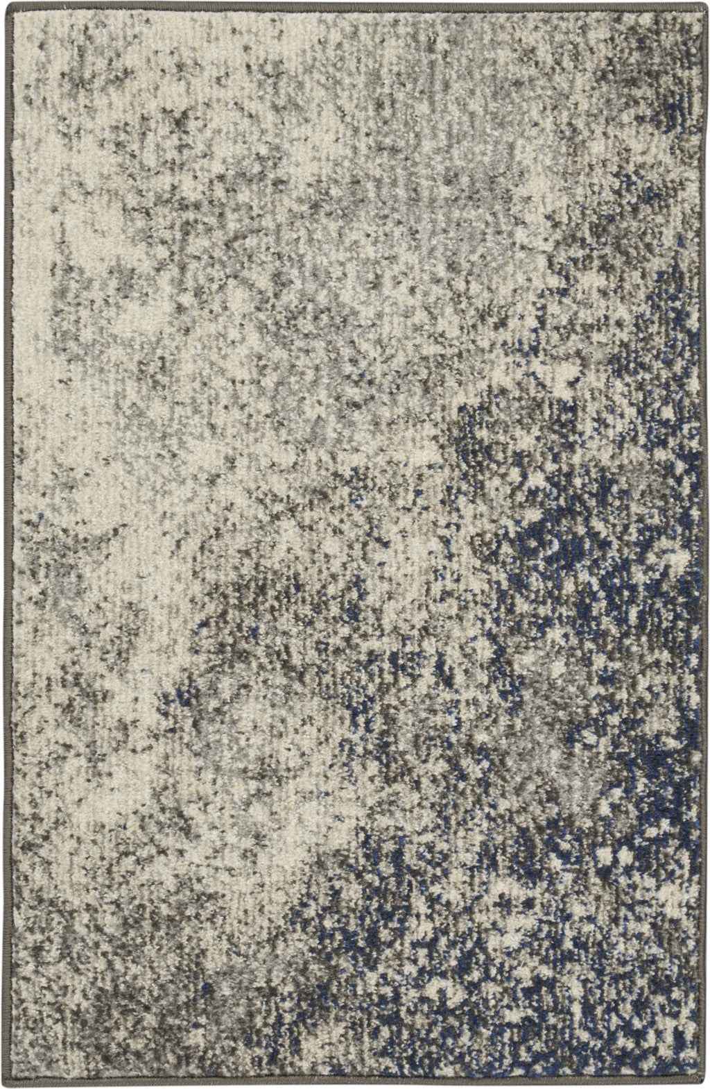 2' X 3' Gray And Ivory Abstract Power Loom Area Rug