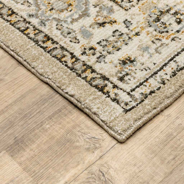 2'X8' Beige And Ivory Center Jewel Runner Rug Default Title