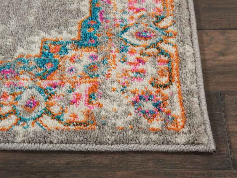 6' Gray Power Loom Runner Rug