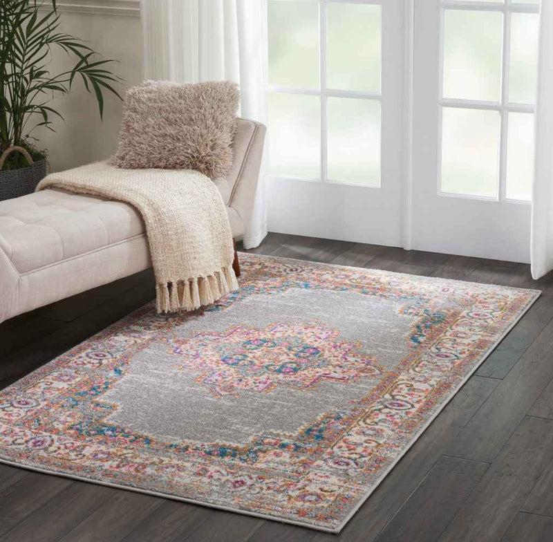 4' X 6' Gray Power Loom Area Rug