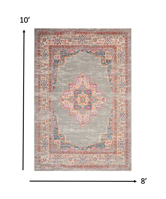 8' X 10' Gray Power Loom Area Rug
