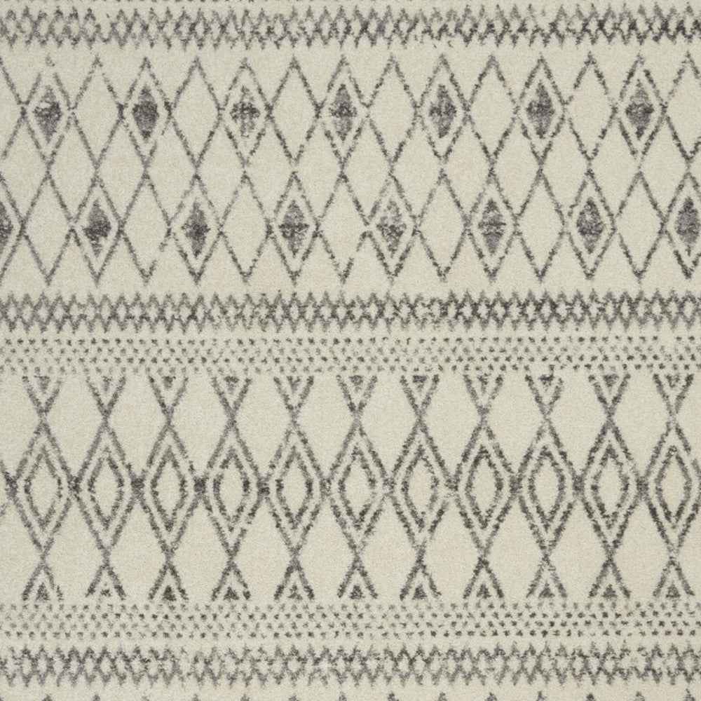 5' X 7' Gray Geometric Berber Power Loom Area Rug