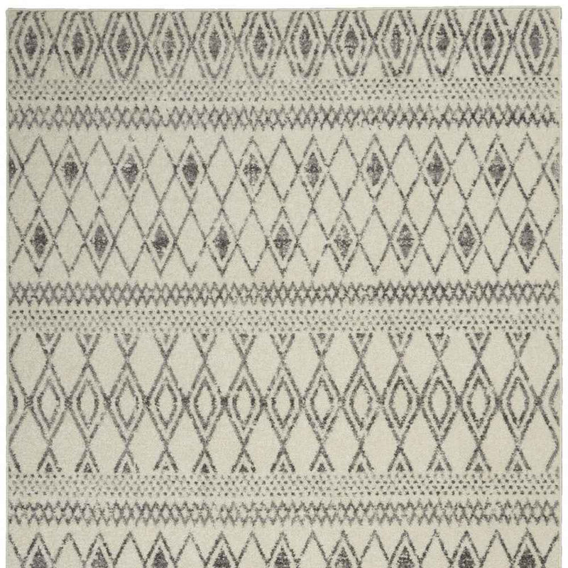 5' X 7' Gray Geometric Berber Power Loom Area Rug