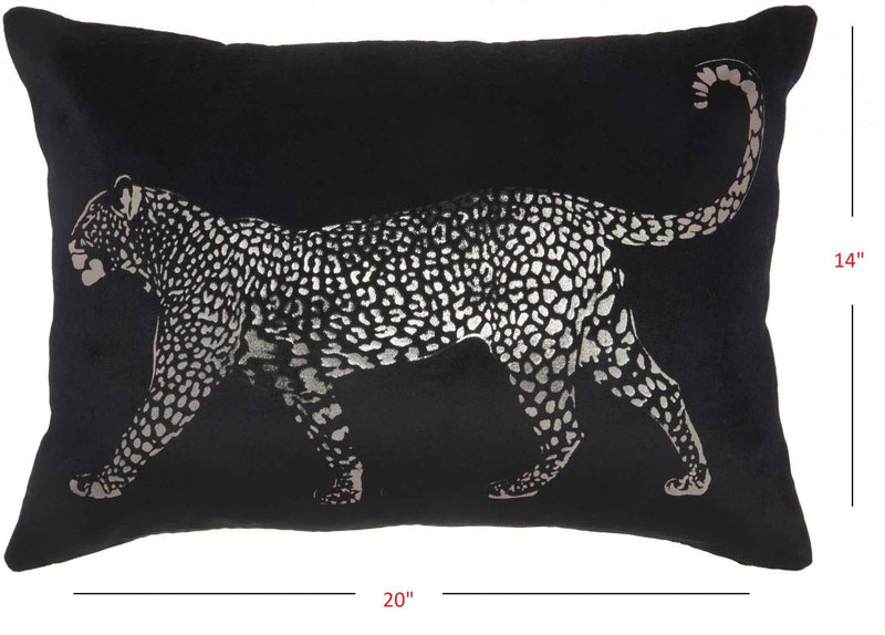 Black Leopard Lumbar Pillow