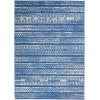 5' X 7' Light Blue Geometric Dhurrie Area Rug