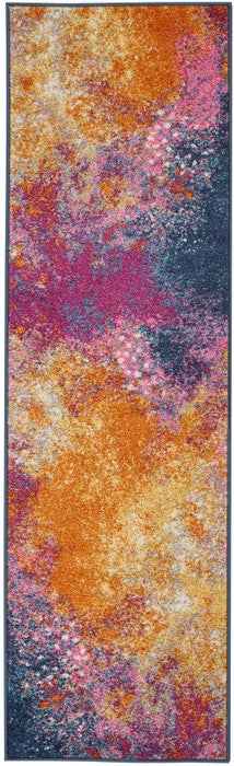 6' Sunset Abstract Power Loom Runner Rug