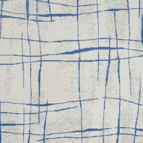 5' X 7' Blue And Ivory Abstract Dhurrie Area Rug