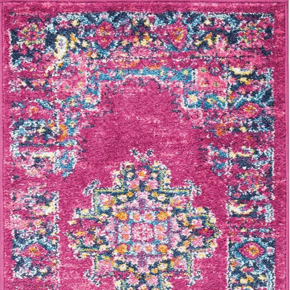6' Fuchsia Power Loom Runner Rug
