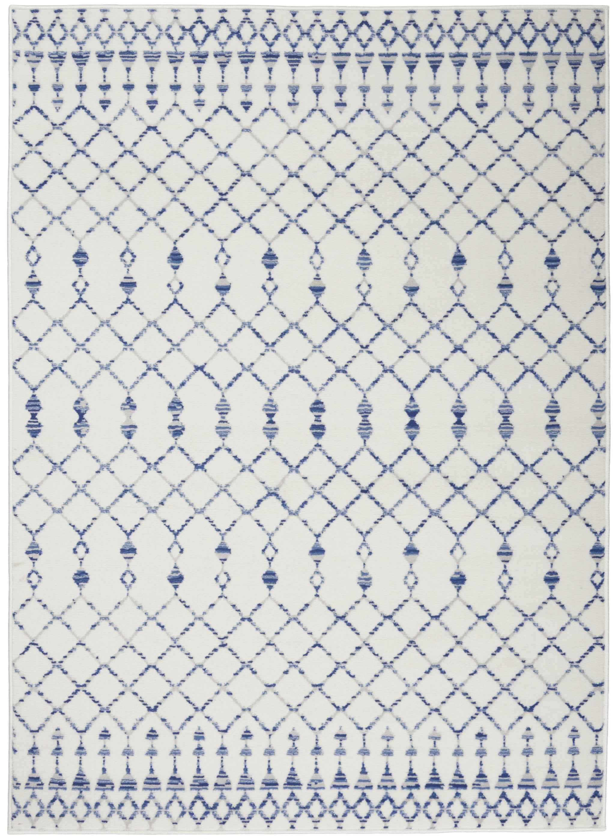 4' X 6' Ivory Geometric Berber Area Rug