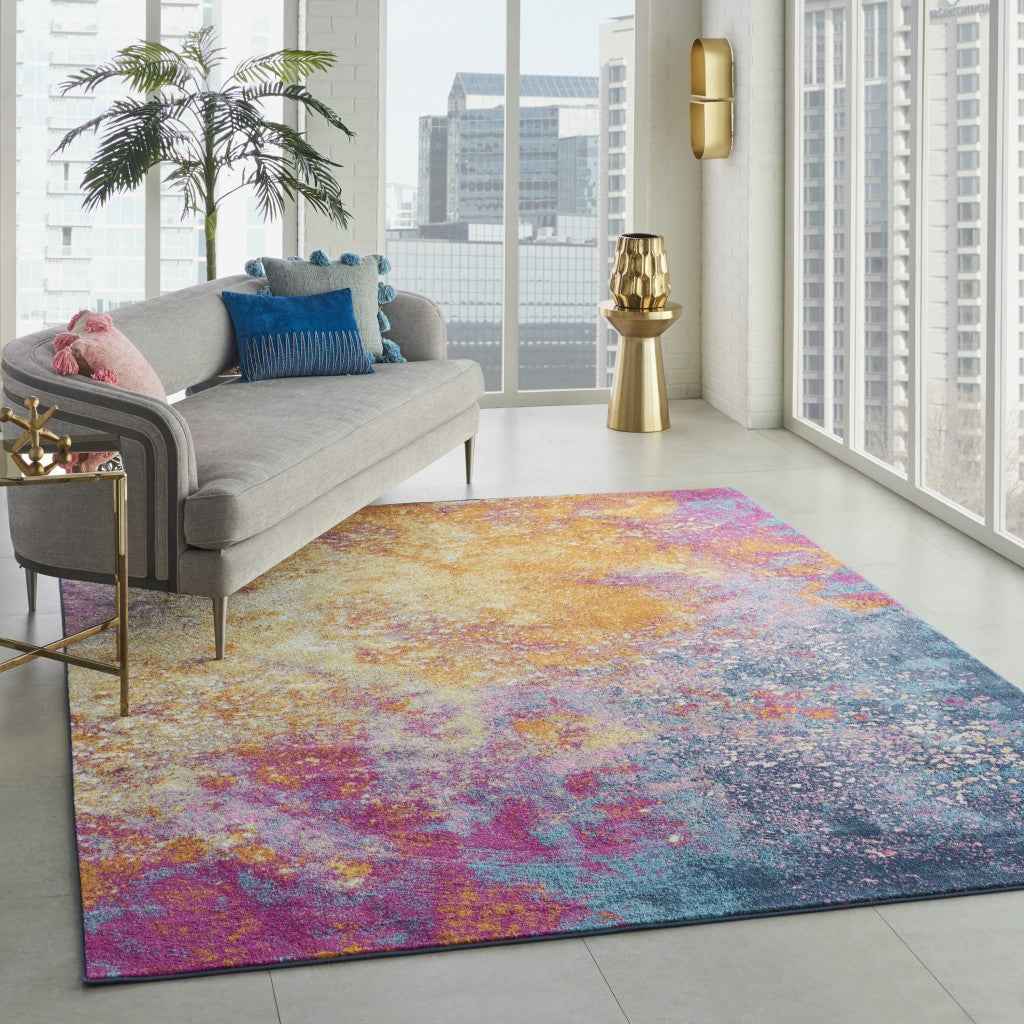 8' X 10' Sunset Abstract Power Loom Area Rug