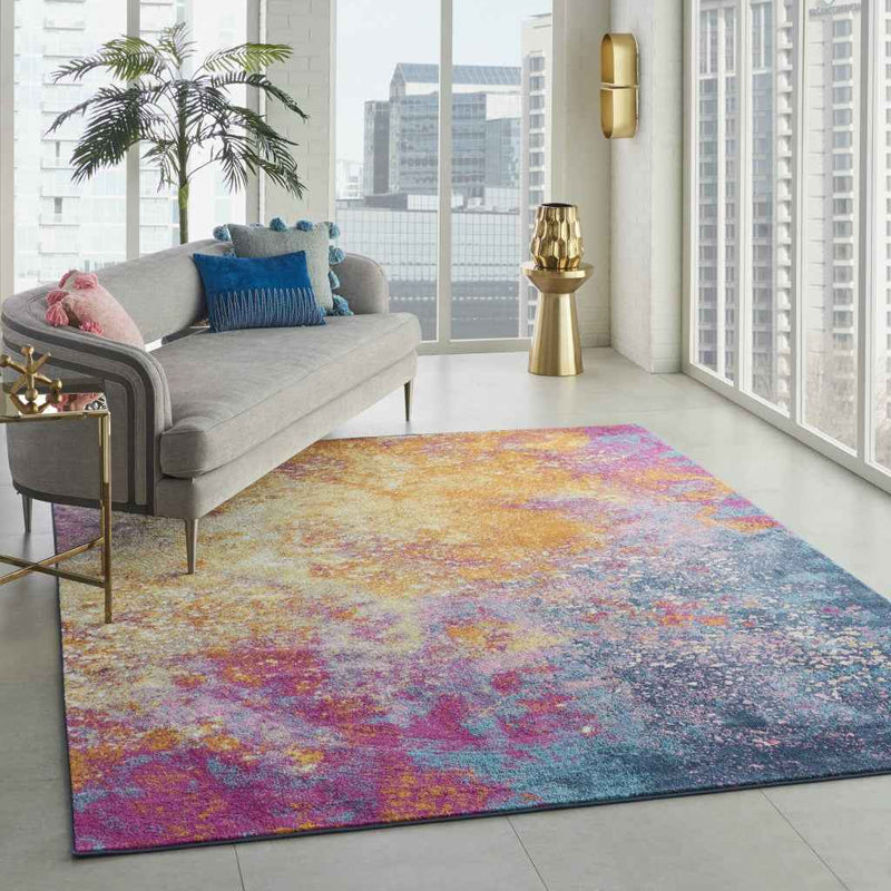 8' X 10' Sunset Abstract Power Loom Area Rug