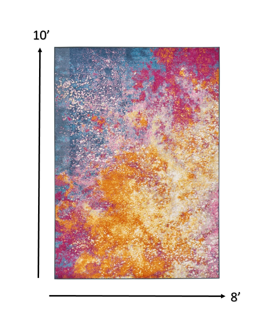 8' X 10' Sunset Abstract Power Loom Area Rug
