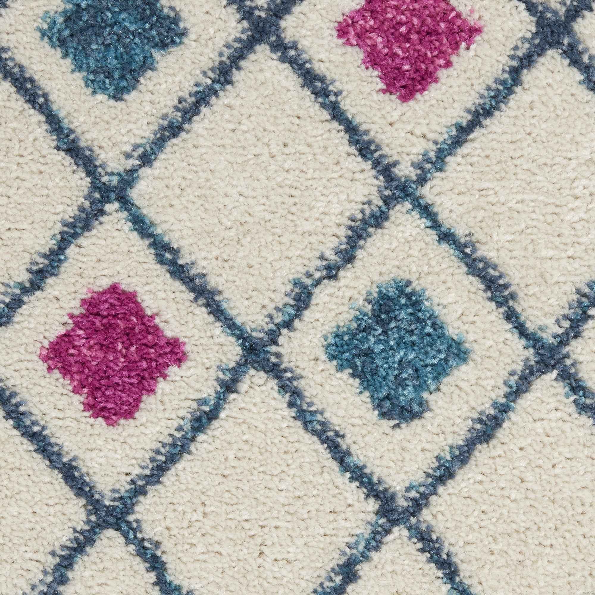 5' X 7' Blue And Ivory Geometric Dhurrie Area Rug