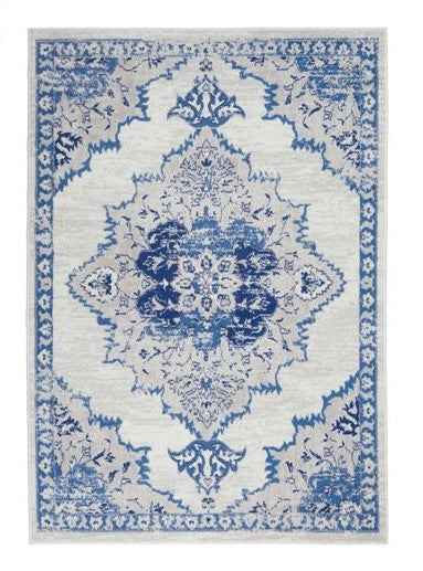 6' X 9' Navy Blue Floral Dhurrie Area Rug