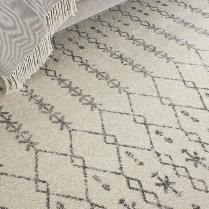 8' X 10' Gray Geometric Power Loom Area Rug