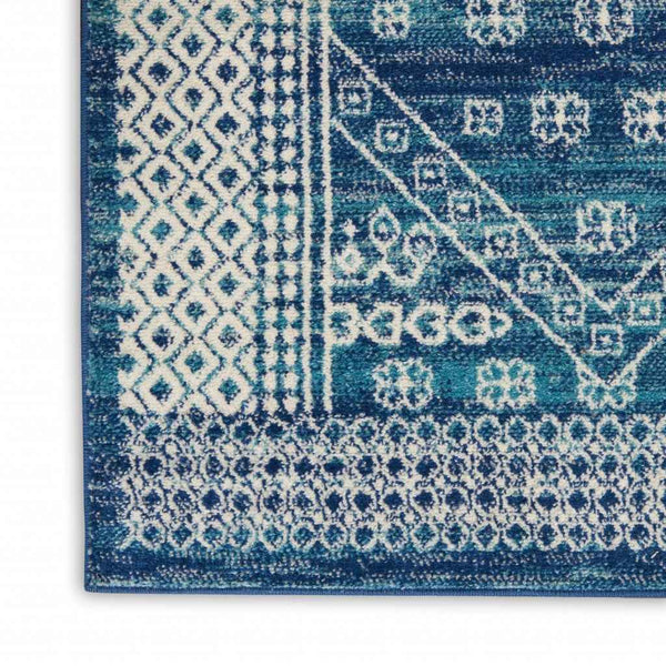 8' Navy Blue Power Loom Runner Rug