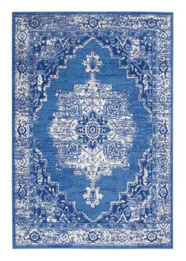 6' X 9' Navy Blue Floral Dhurrie Area Rug