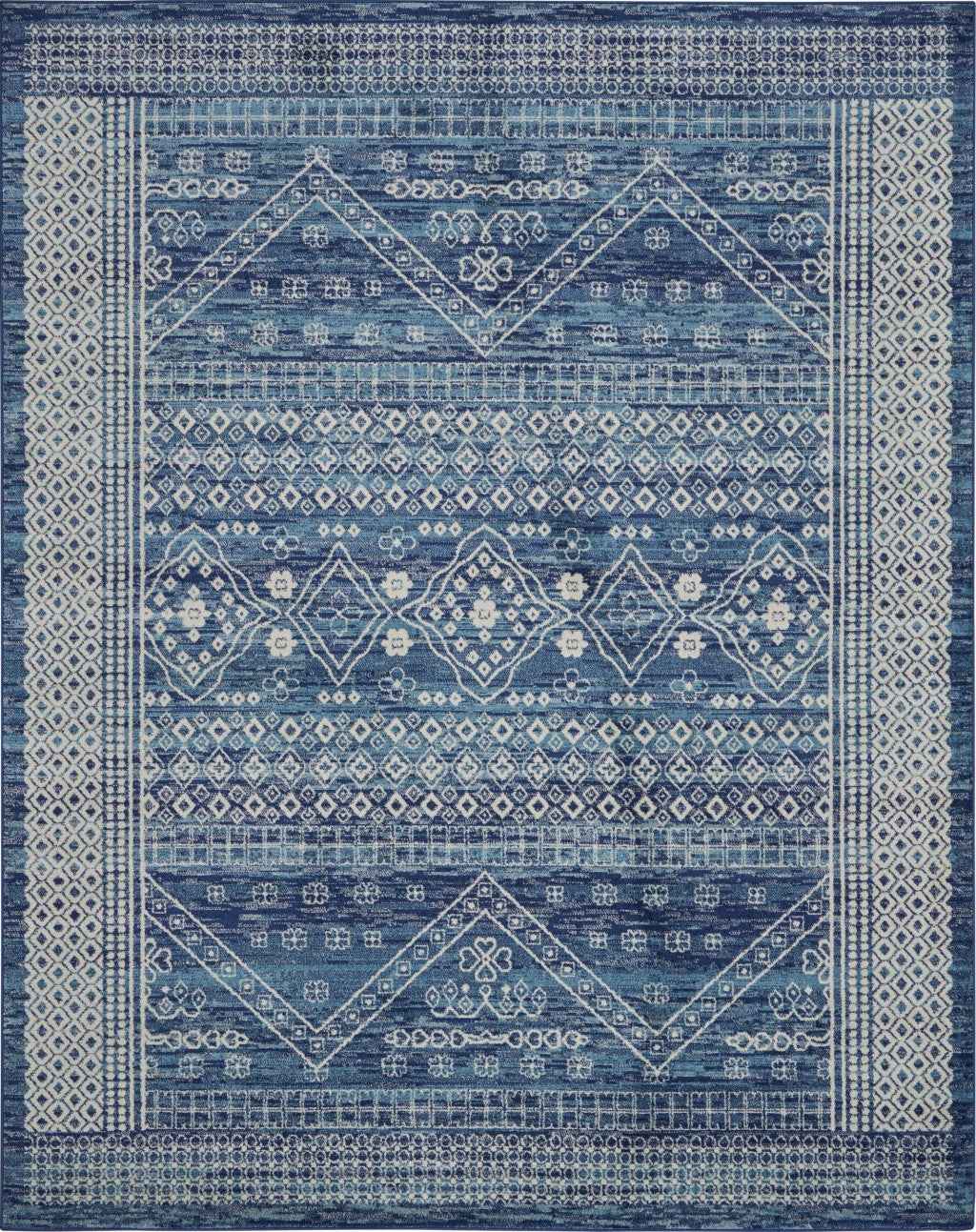 8' X 10' Navy Blue Power Loom Area Rug
