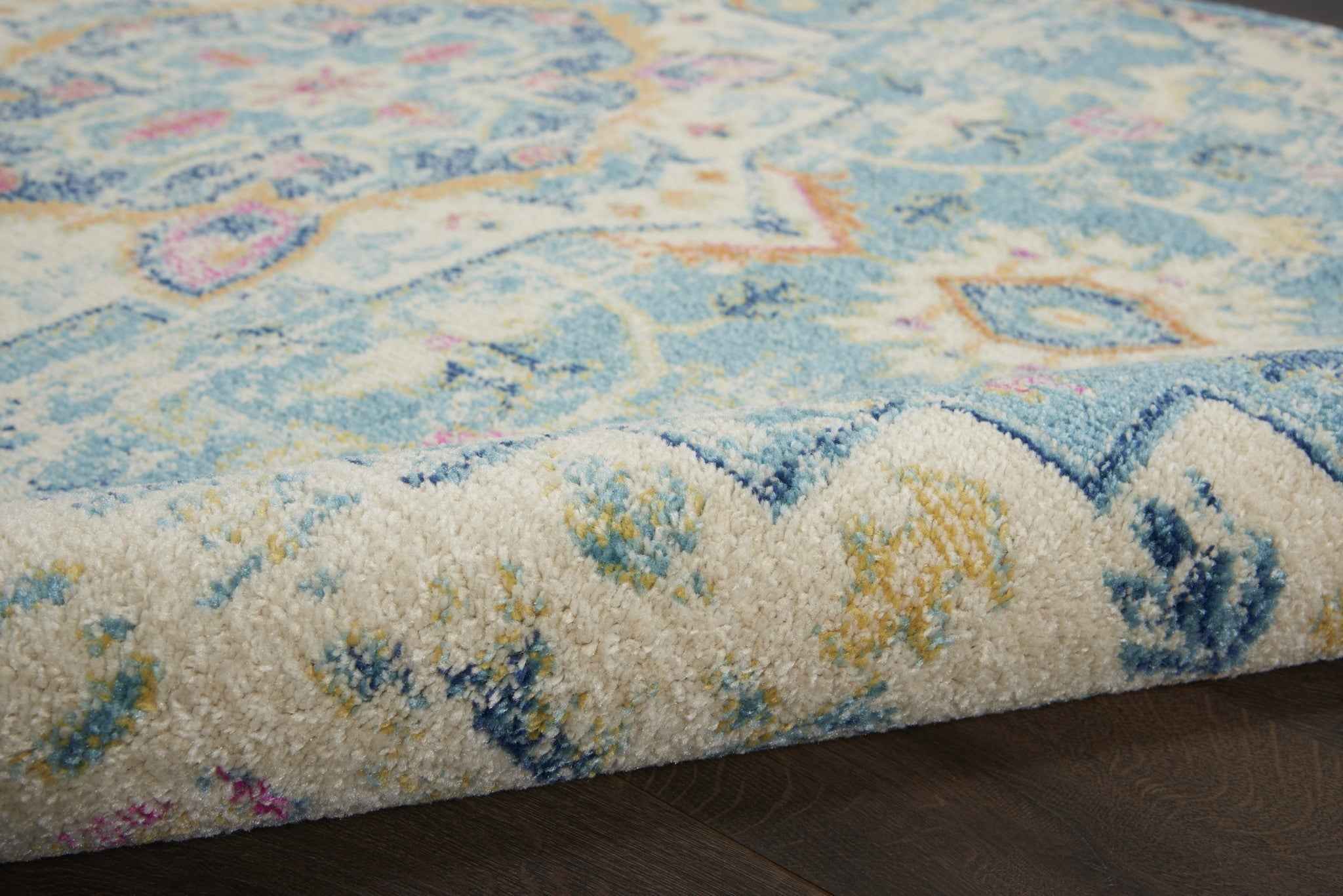 8' X 10' Blue And Ivory Dhurrie Area Rug