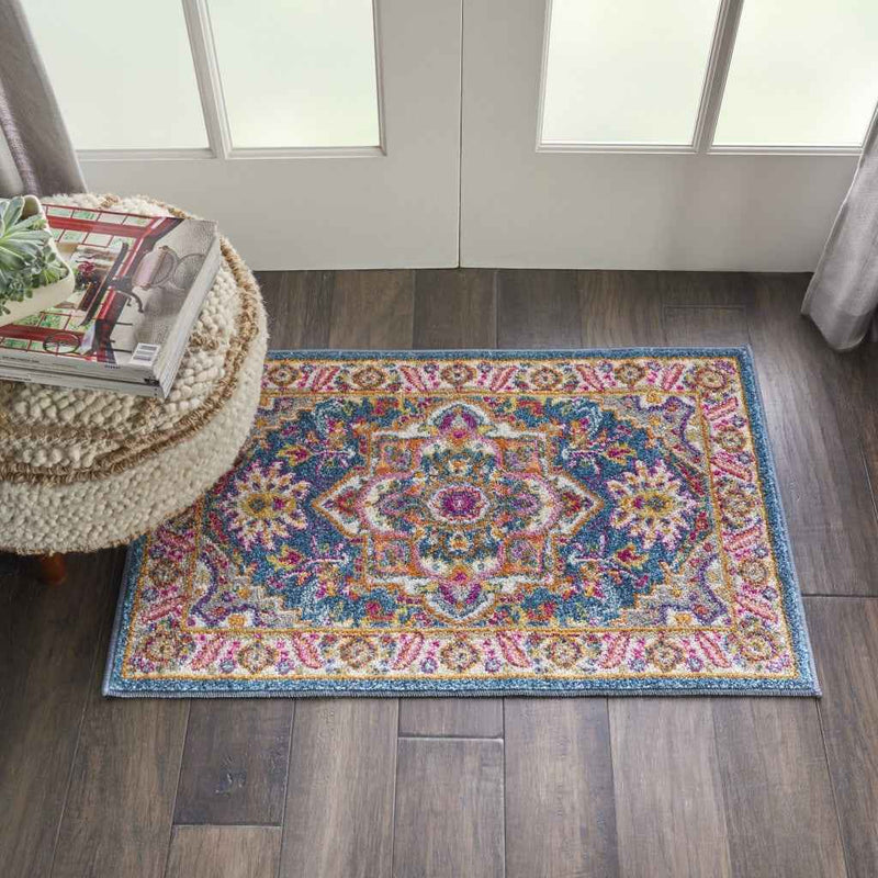 2' X 3' Teal Blue Power Loom Area Rug