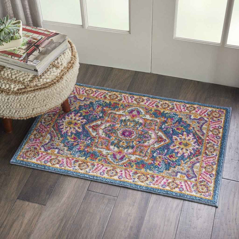 2' X 3' Teal Blue Power Loom Area Rug