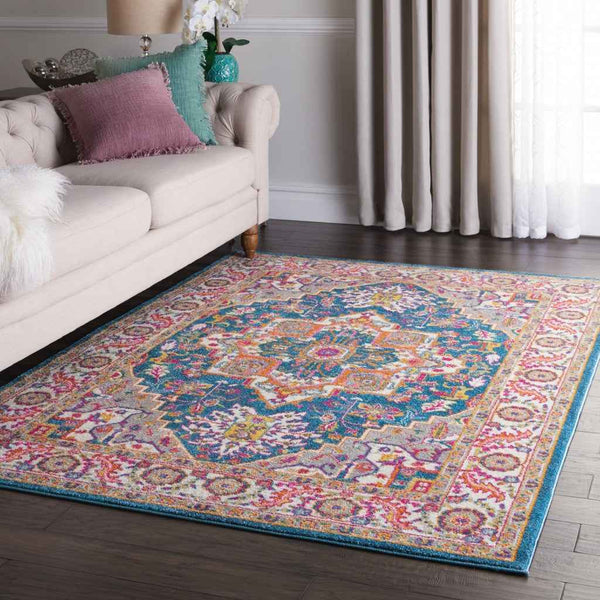 4' X 6' Teal Blue Power Loom Area Rug