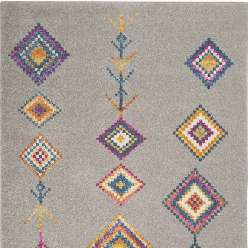 5' X 7' Gray Geometric Berber Area Rug