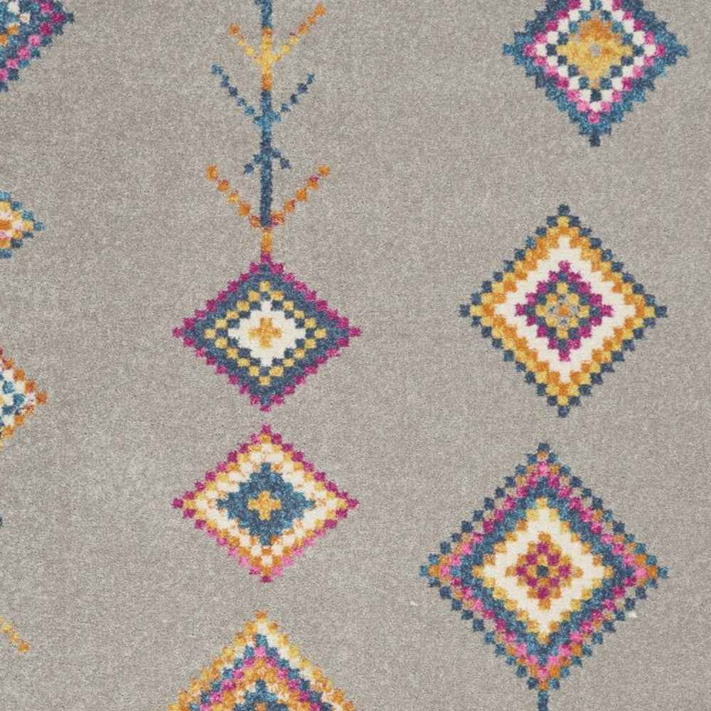 5' X 7' Gray Geometric Berber Area Rug