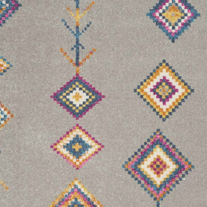 5' X 7' Gray Geometric Berber Area Rug