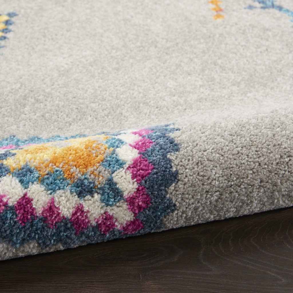 5' X 7' Gray Geometric Berber Area Rug