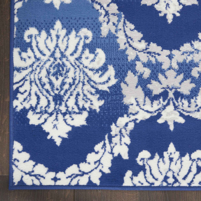 5' X 7' Blue Floral Dhurrie Area Rug