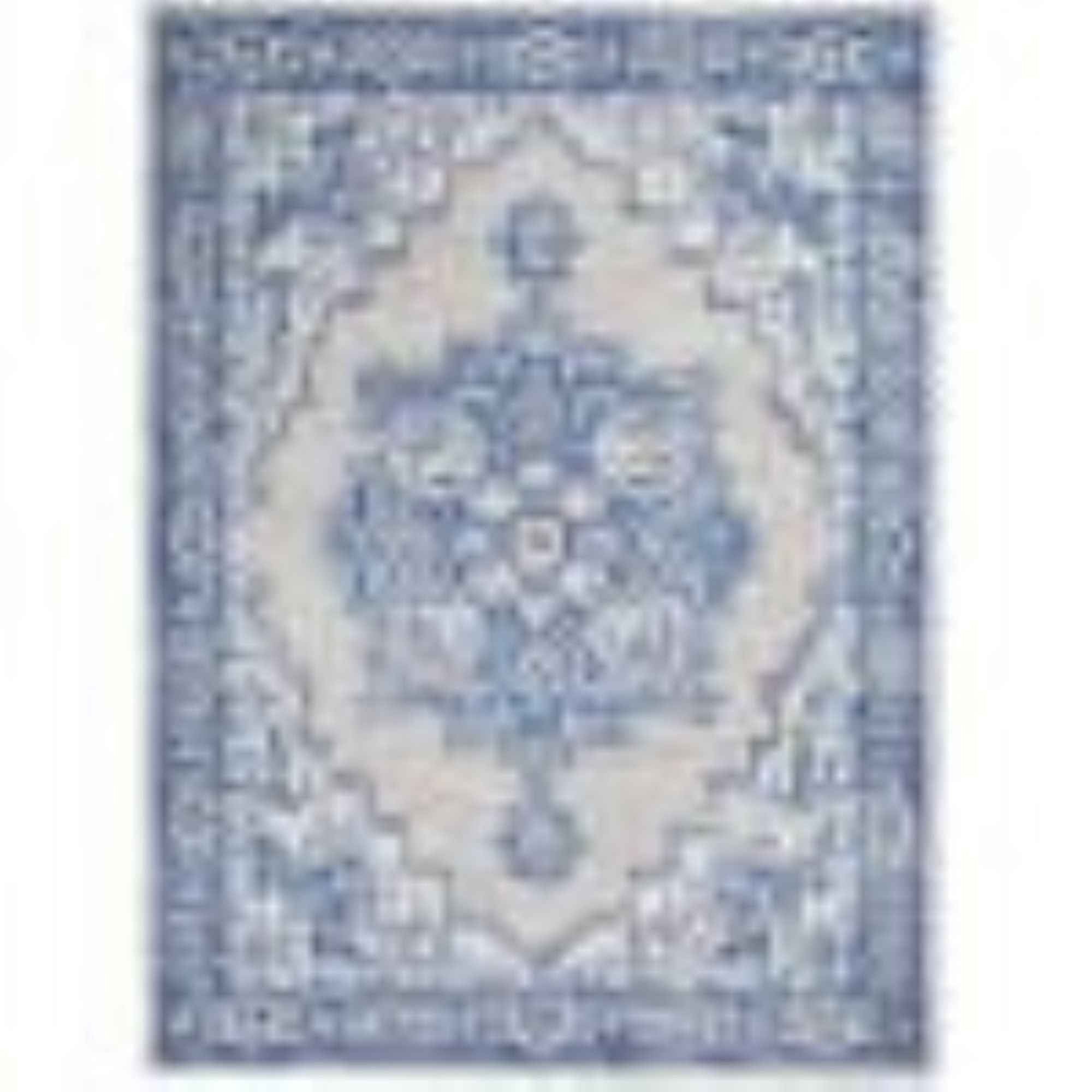 6' X 9' Blue Gray Floral Dhurrie Area Rug