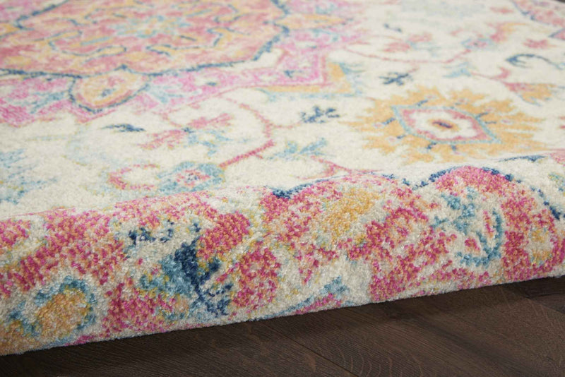4' X 6' Pink And Ivory Southwestern Dhurrie Area Rug
