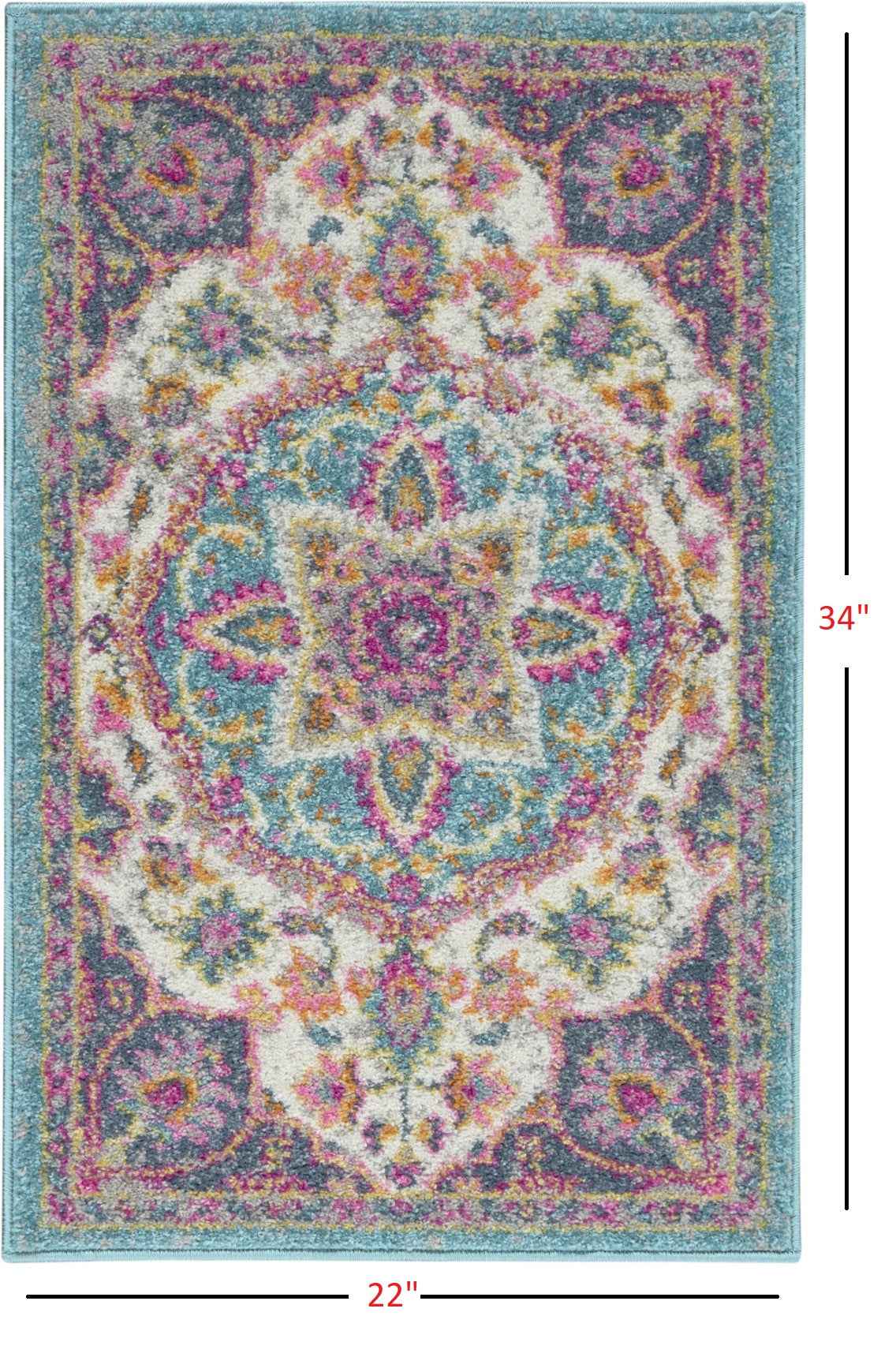 2' X 3' Pink And Green Dhurrie Area Rug