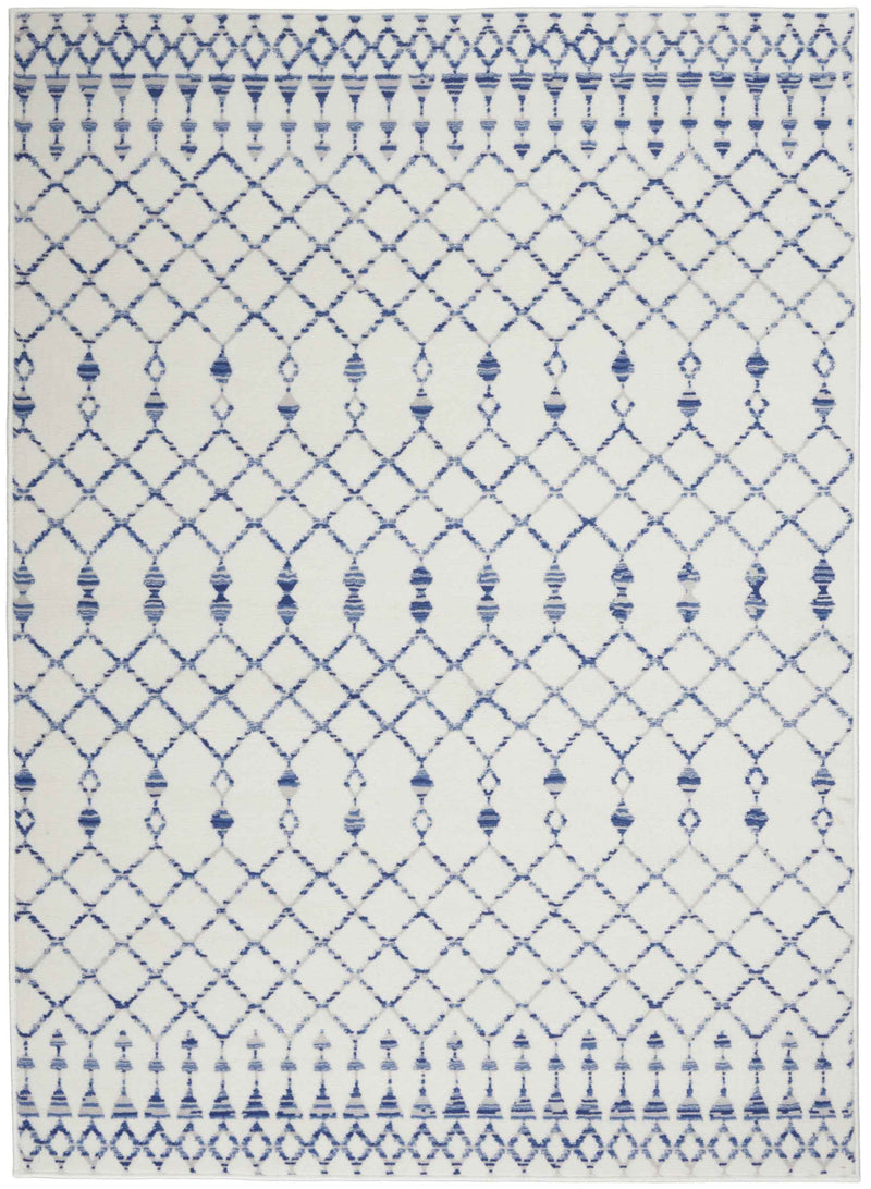 6' X 9' Ivory Geometric Berber Area Rug