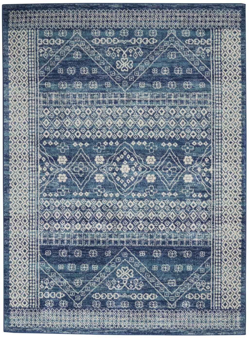 5' X 7' Navy Blue Power Loom Area Rug