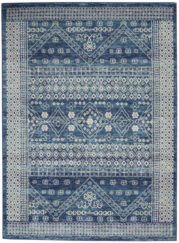 5' X 7' Navy Blue Power Loom Area Rug