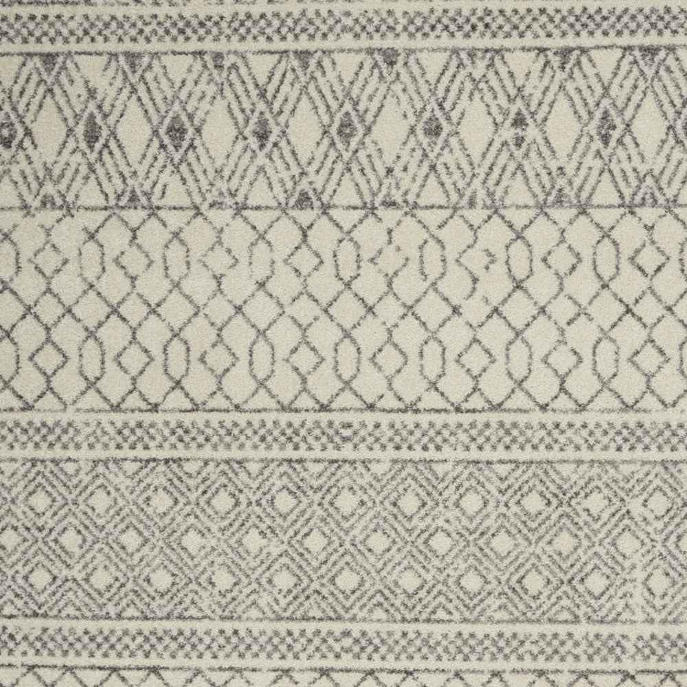 5' X 7' Gray Geometric Power Loom Area Rug