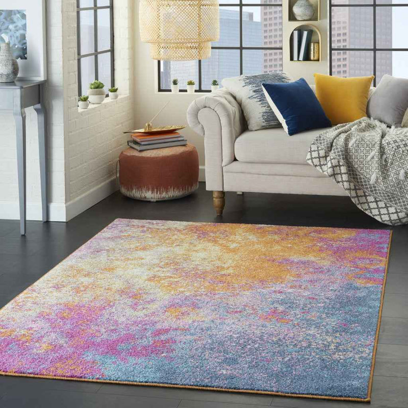 5' X 7' Sunset Abstract Power Loom Area Rug