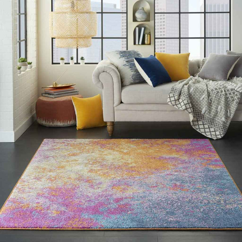 5' X 7' Sunset Abstract Power Loom Area Rug