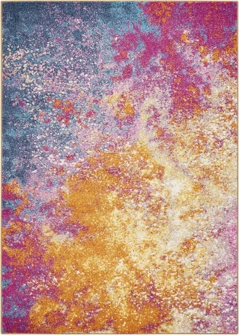 5' X 7' Sunset Abstract Power Loom Area Rug