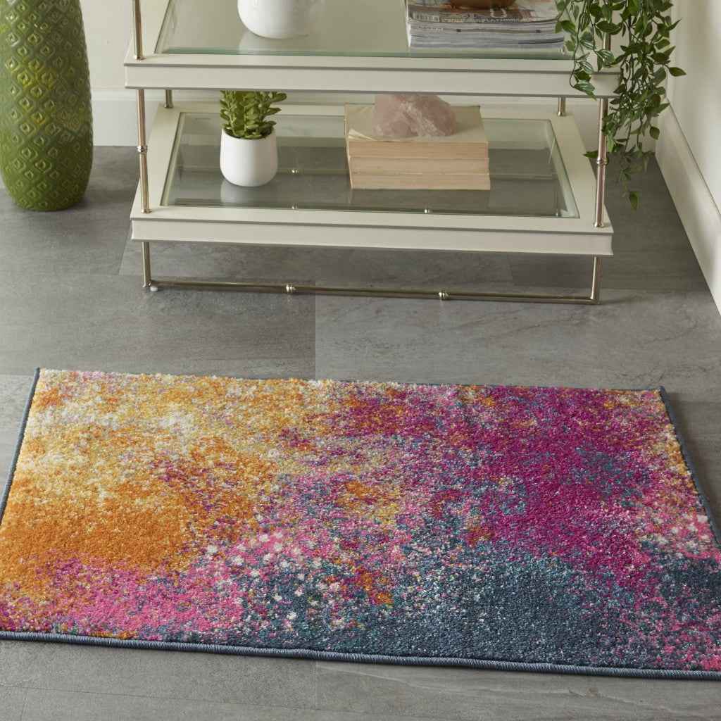 2' X 3' Sunset Abstract Power Loom Area Rug