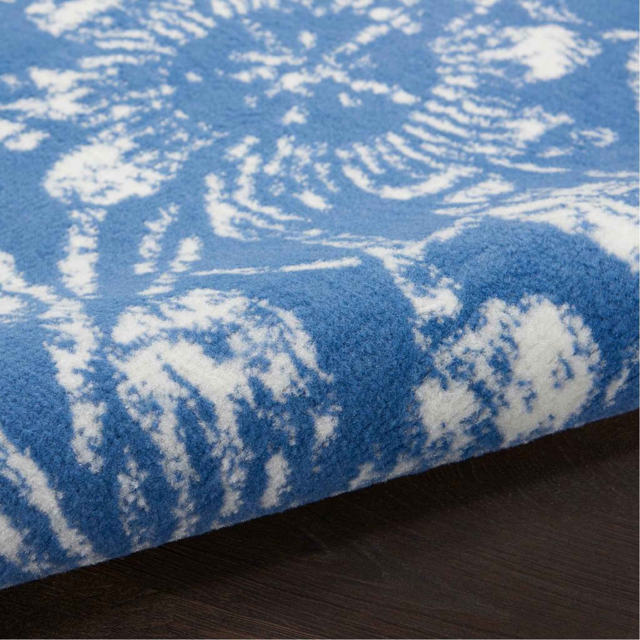6' X 9' Blue Floral Dhurrie Area Rug